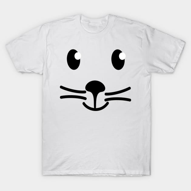Cat Animal Face Mask, Kitty Cat Face Mask, Whiskers Cat Face Mask, Funny Social Distancing Mask, Quarantine Face Covers T-Shirt by cuffiz